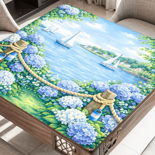 Nantucket Hydrangea Harbor Mahjong Mat