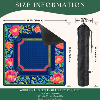 Grandmillennial Peony Mahjong Mat